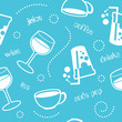 Vektor: Seamless background with various drinks Seamless background with various drinks