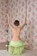 woman sitting on the swing