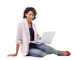 Enjoying online freedom thanks to her laptop