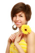 girl with flowers