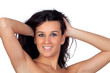 Sensual brunette girl showing her shoulders