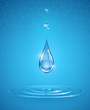 drops falling into pure water vector illustration EPS10.