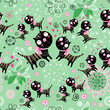 Seamless bright pattern of loving cats