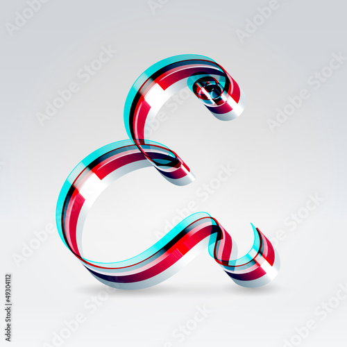 Vector: Fantasy plastic 3d glowing ribbon typeface Fantasy plastic 3d glowing ribbon typeface