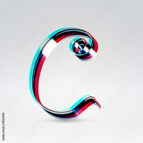 Vector: Fantasy plastic 3d glowing ribbon typeface Fantasy plastic 3d glowing ribbon typeface