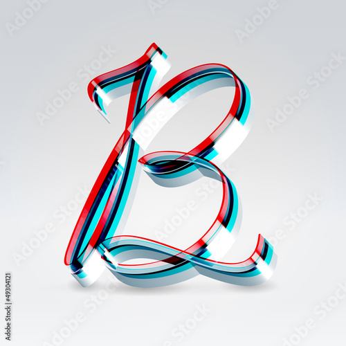 Vector: Fantasy plastic 3d glowing ribbon typeface Fantasy plastic 3d glowing ribbon typeface