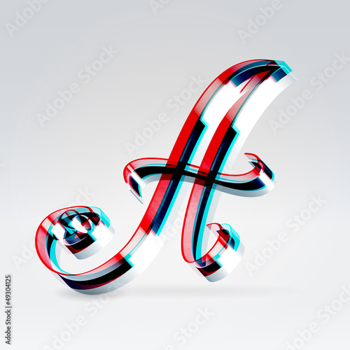 Vector: Fantasy plastic 3d glowing ribbon typeface Fantasy plastic 3d glowing ribbon typeface