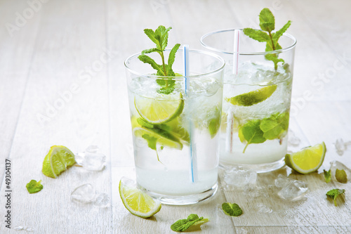 Photo: Two fresh mojitos cocktail Two fresh mojitos cocktail