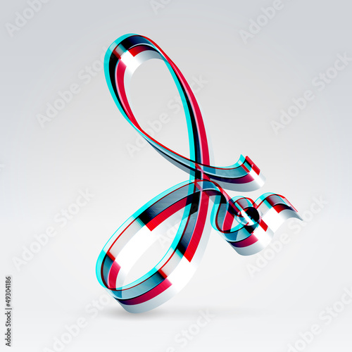 Vector: Fantasy plastic 3d glowing ribbon typeface Fantasy plastic 3d glowing ribbon typeface