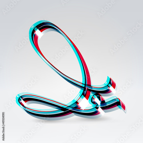 Vector: Fantasy plastic 3d glowing ribbon typeface Fantasy plastic 3d glowing ribbon typeface