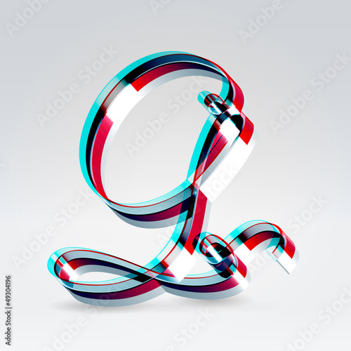 Vector: Fantasy plastic 3d glowing ribbon typeface Fantasy plastic 3d glowing ribbon typeface