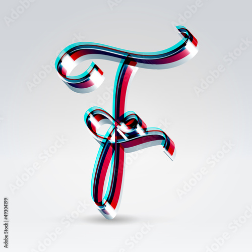 Vector: Fantasy plastic 3d glowing ribbon typeface Fantasy plastic 3d glowing ribbon typeface