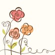 Vector: Floral background. Vector illustration with three flowers. Floral background. Vector illustration with three flowers.