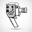 Vector: Doodle Vintage movie camera illustration Doodle Vintage movie camera illustration