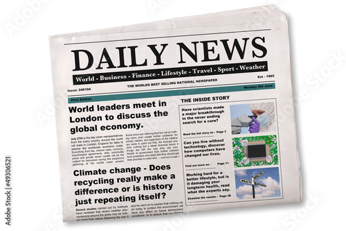 Photo: Daily Newspaper Mock up with fake articles Daily Newspaper Mock up with fake articles