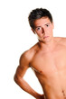 Shirtless boy over 100% white background Shirtless boy over 100% white background