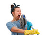 girl with a mop