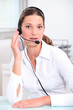 Young brunette telephonist