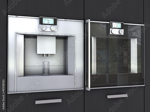 Illustration: Backofen und Kaffeeautomat 05 Backofen und Kaffeeautomat 05