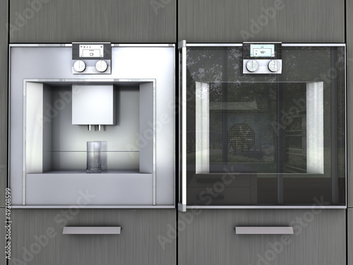 Illustration: Backofen und Kaffeeautomat 04 Backofen und Kaffeeautomat 04