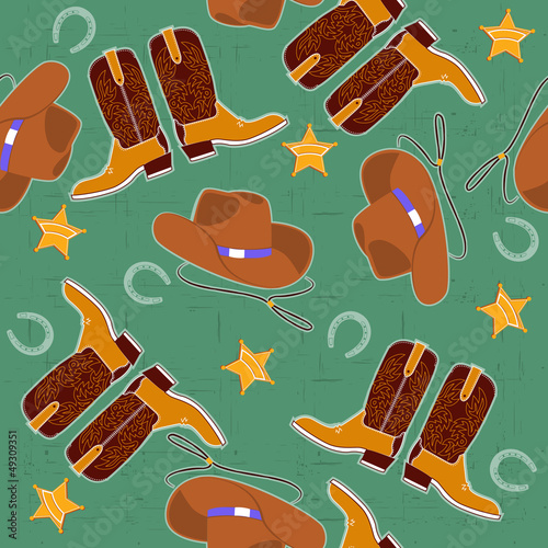 Illustration: cowboy seamless pattern for background.Vector illustration cowboy seamless pattern for background.Vector illustration