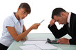 businessman and female colleague in disagreement