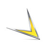 Vector: Pointe flèche 3D jaune Pointe flèche 3D jaune