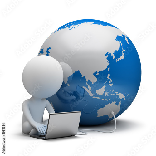 Illustration: 3d small people - global communication 3d small people - global communication