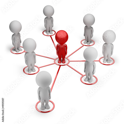 Illustration: 3d small people - partner network 3d small people - partner network