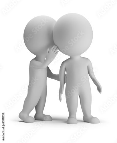 Illustration: 3d small people - secret 3d small people - secret