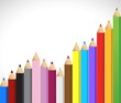 colored pencils growing business graph