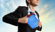 Young superhero businessman
