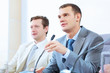 Two businessmen at meeting