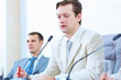 Two businessmen at meeting