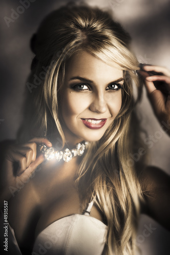 Photo: Long Blond Hair Fashion Girl In Night Makeup Long Blond Hair Fashion Girl In Night Makeup