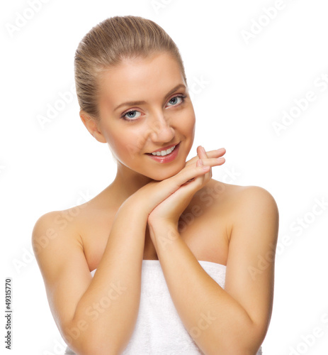Photo: Young healthy woman isolated Young healthy woman isolated