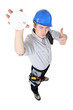Tradesman approving of the use of smoke detectors