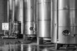 Italy, Sicily, countryside, stainless steel wine containers