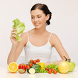 woman with fruits and vegetables
