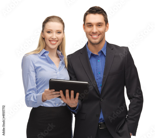 Photo: man and woman with tablet pc man and woman with tablet pc