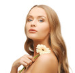 lovely woman with gerbera flower