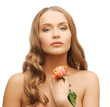 lovely woman with rose flower