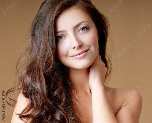 Photo: beautiful brunette with perfect hair beautiful brunette with perfect hair