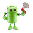 Android with a megaphone
