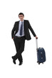 Businessman with luggage stood waiting