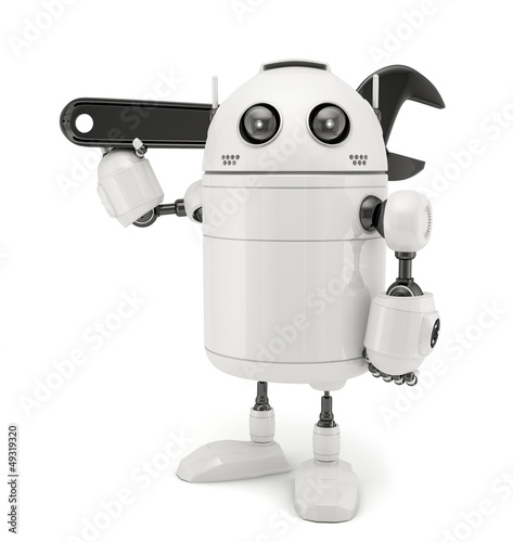 Illustration: 3D Robot with adjustable wrench 3D Robot with adjustable wrench