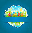 Happy Easter blue background