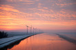 Photo: Wind turbines in winter Wind turbines in winter