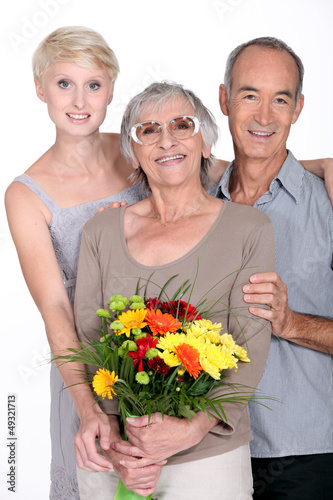 Photo: Mother with flowers Mother with flowers