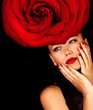 Photo: Girl wearing floral hat Girl wearing floral hat